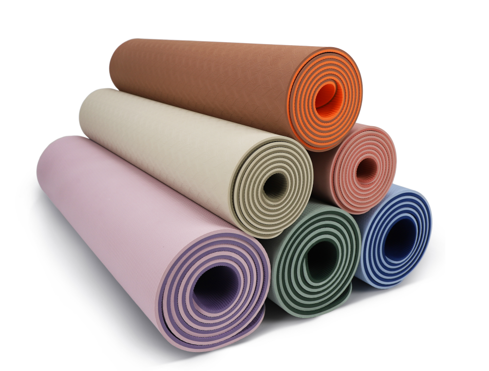 TPE Yoga Mat in a studio setting showing its sleek design